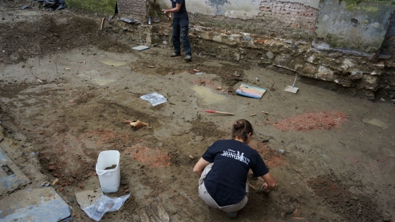 tijdens de archeologiewerken werden er skeletten gevonden